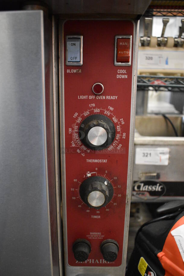 2 GORGEOUS! Blodgett Model Zephaire-E Stainless Steel Commercial Electric Powered Full Size Convection Ovens w/ Solid Doors, Metal Oven Racks and Thermostatic Controls. 208-230 Volts, 3 Phase. 38x40x71. 2 Times Your Bid! - Image 6 of 8