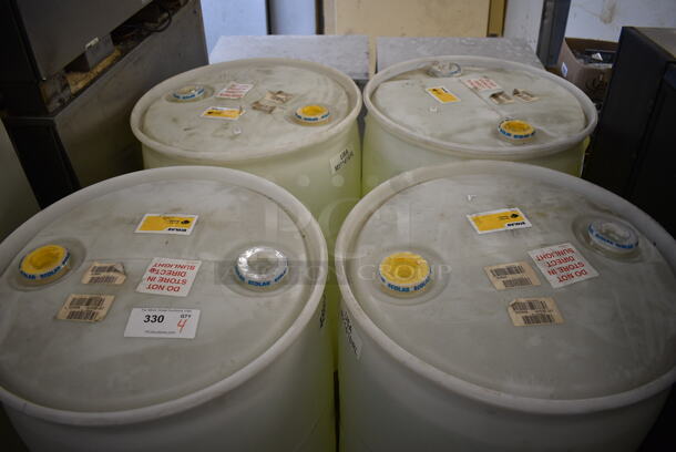 ENTIRE PALLET of 4 Ecolab Eco-Star Destainer Barrels. Appears To Be New. 23x23x35. 4 Times Your Bid! - Image 3 of 5