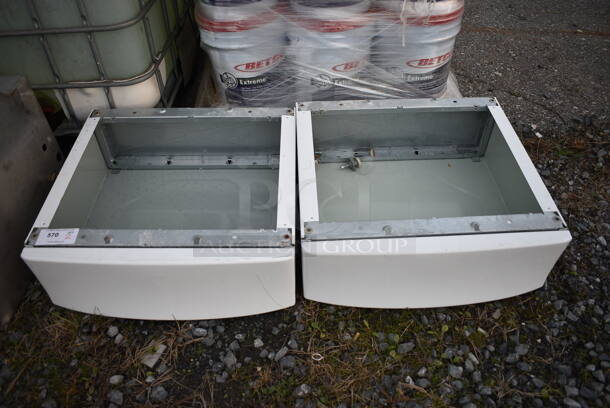 2 White Metal Dryer Bases. 27x26x10. 2 Times Your Bid!