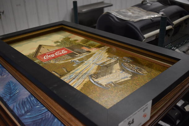 4 Various Frames w/ 3 Pictures; Coca Cola Barn, Door, Lighthouse. 4 Times Your Bid! - Image 1 of 5