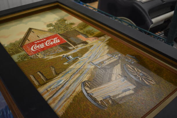 4 Various Frames w/ 3 Pictures; Coca Cola Barn, Door, Lighthouse. 4 Times Your Bid! - Image 2 of 5