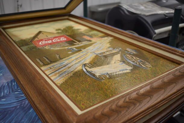 4 Various Frames w/ 3 Pictures; Coca Cola Barn, Door, Lighthouse. 4 Times Your Bid! - Image 3 of 5