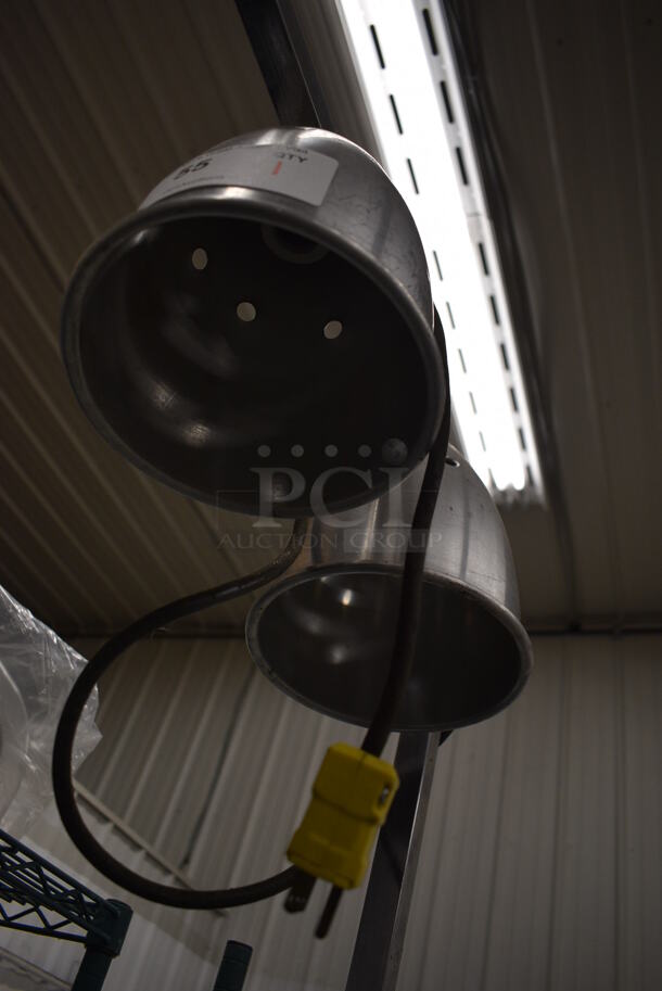 Metal Countertop 2 Head Warming Lamp. Does Not Come w/ Bulbs. 14x24x20 - Image 2 of 3