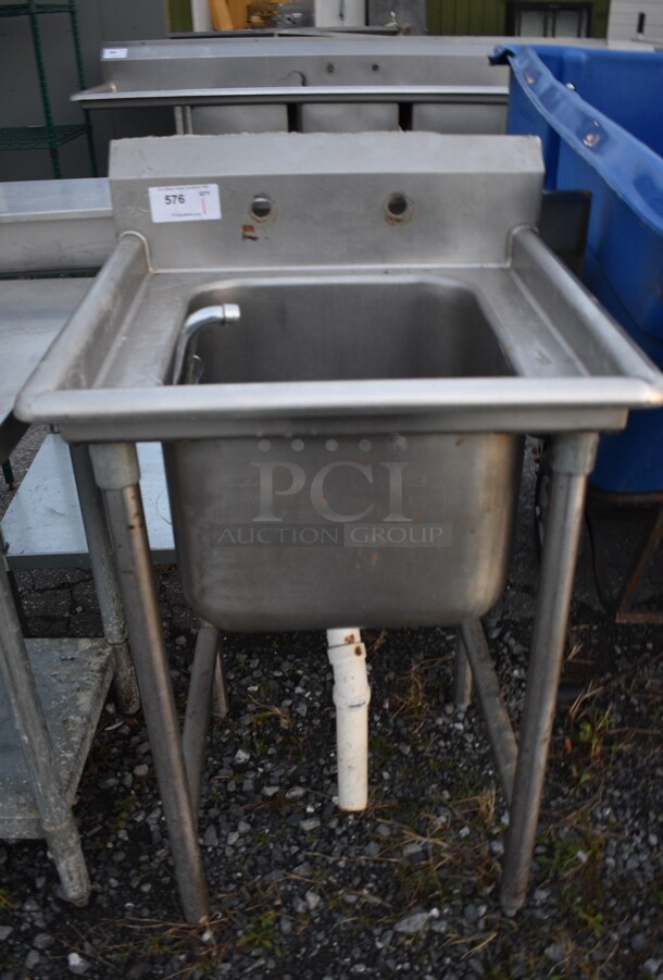 Stainless Steel Commercial Single Bay Sink. 25x26x42. Bay 16x21x12