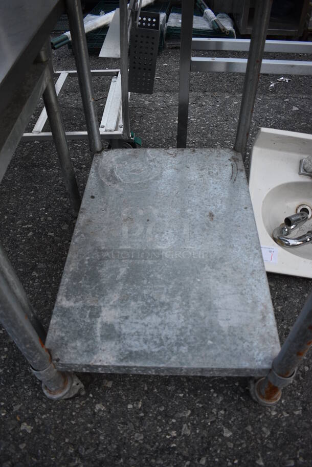 Stainless Steel Commercial Table w/ Metal Undershelf and Backsplash on Commercial Casters. 24x36x48 - Image 4 of 4