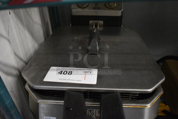Waring Metal Countertop Electric Powered Fryer w/ 2 Metal Fry Baskets and Lid. 11.5x18x13 - Image 2 of 4