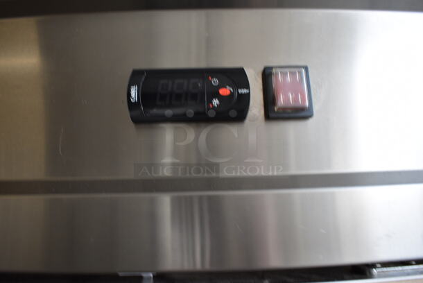 SWEET! Summit Model SCRR490 Stainless Steel Commercial 2 Door Reach In Cooler w/ Poly Coated Racks on Commercial Casters. 115 Volts, 1 Phase. 54x33x82.5. Tested and Working! - Image 4 of 7