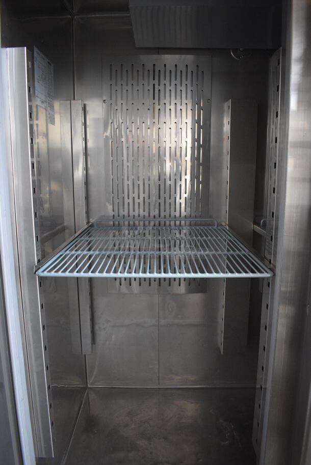 SWEET! Summit Model SCRR490 Stainless Steel Commercial 2 Door Reach In Cooler w/ Poly Coated Racks on Commercial Casters. 115 Volts, 1 Phase. 54x33x82.5. Tested and Working! - Image 5 of 7