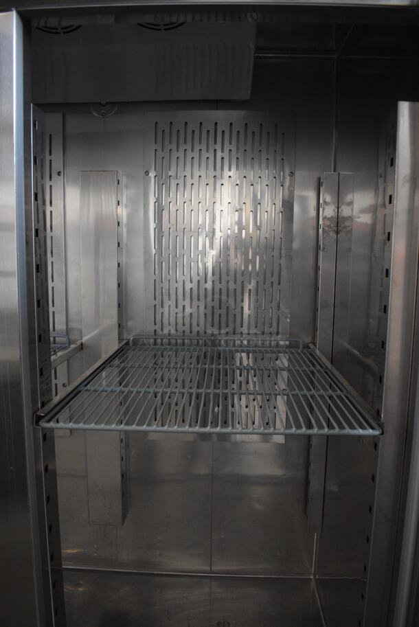SWEET! Summit Model SCRR490 Stainless Steel Commercial 2 Door Reach In Cooler w/ Poly Coated Racks on Commercial Casters. 115 Volts, 1 Phase. 54x33x82.5. Tested and Working! - Image 6 of 7