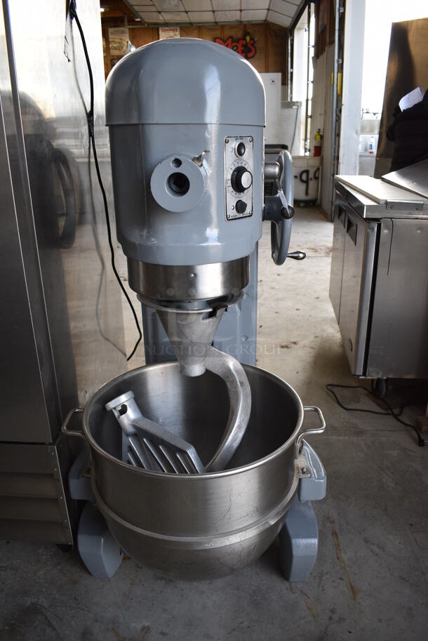 FANTASTIC! Hobart Model L-800 Metal Commercial Floor Style 80 Quart Planetary Mixer w/ Stainless Steel Mixing Bowl, Dough Hook and Paddle Attachments. 208 Volts, 3 Phase. 28x43x55 - Image 2 of 9