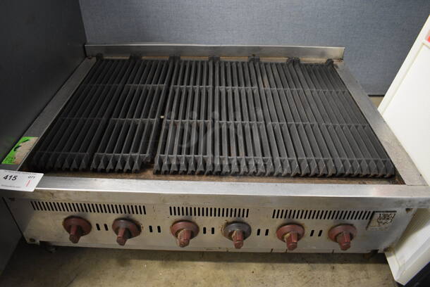 NICE! Wolf Stainless Steel Commercial Countertop Gas Powered Charbroiler Grill. 36x27x15
