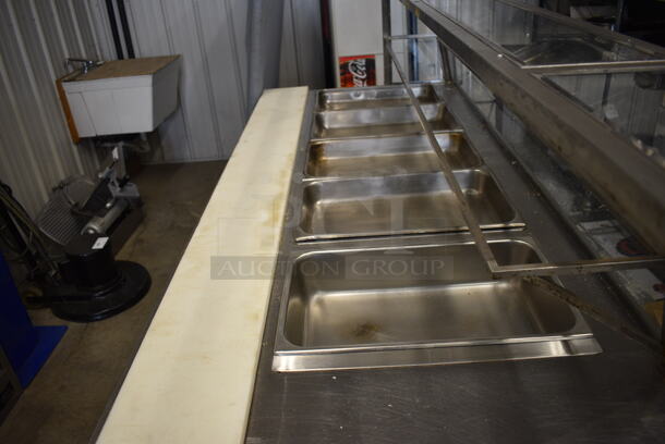 NICE! Stainless Steel Commercial Sandwich Prep Station w/ Sneeze Guard on Commercial Casters. 96.5x35x52. Tested and Powers On But Does Not Get Cold - Image 3 of 6
