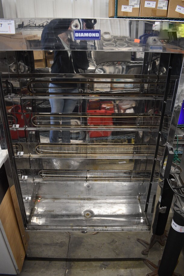 NICE! 2015 Diamond Mdoel FGE30X-2 Stainless Steel Commercial Floor Style Electric Powered Rotisserie Oven. 220 Volts. 39x19x65