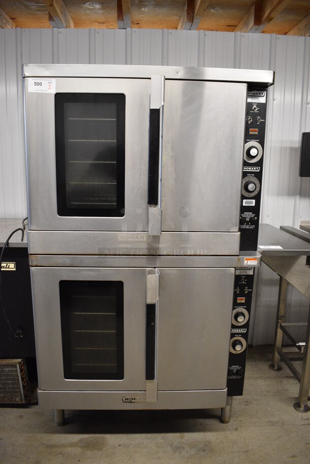 2 GORGEOUS! Hobart Stainless Steel Commercial Full Size Convection Oven w/ View Through Door, Solid Door, Metal Oven Racks and Thermostatic Controls. 38x40x66. 2 Times Your Bid! - Image 1 of 6