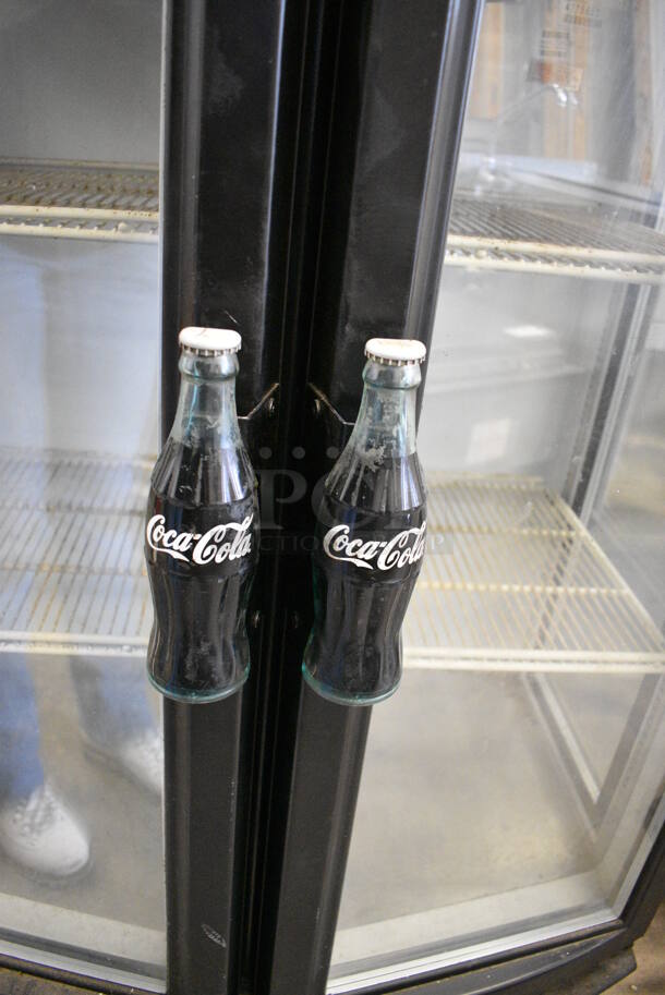 NICE! Beverage Air Model MM14GE Metal Commercial 2 Door Reach In Cooler Merchandiser w/ Poly Coated Racks. 115 Volts, 1 Phase. 36x26x57. Tested and Working! - Image 2 of 6
