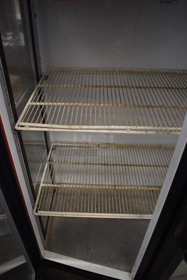 NICE! Beverage Air Model MM14GE Metal Commercial 2 Door Reach In Cooler Merchandiser w/ Poly Coated Racks. 115 Volts, 1 Phase. 36x26x57. Tested and Working! - Image 3 of 6