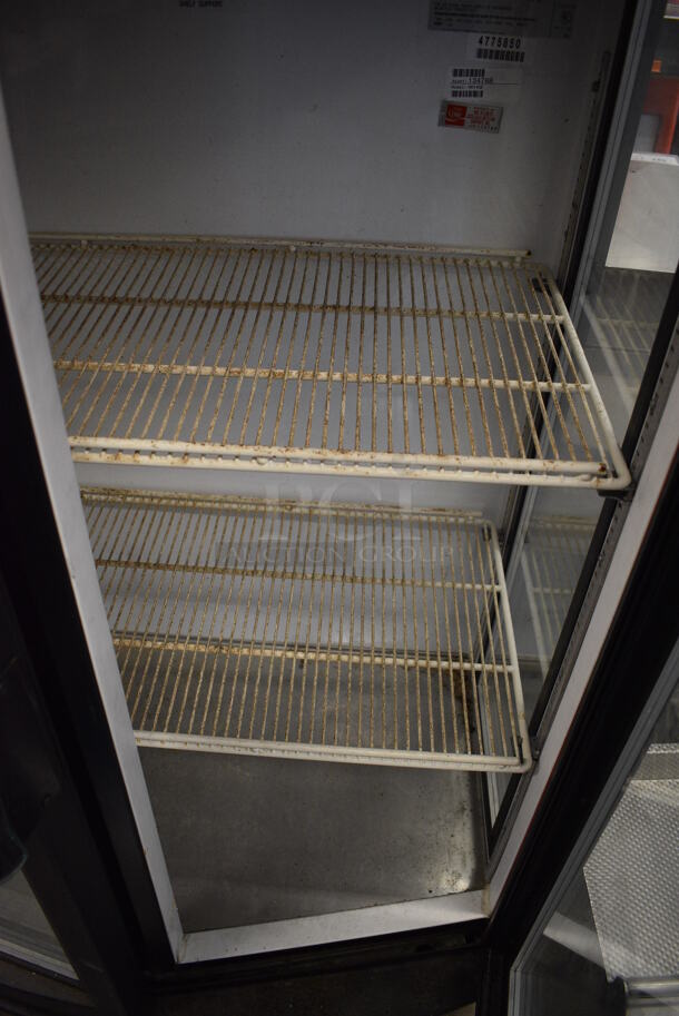 NICE! Beverage Air Model MM14GE Metal Commercial 2 Door Reach In Cooler Merchandiser w/ Poly Coated Racks. 115 Volts, 1 Phase. 36x26x57. Tested and Working! - Image 4 of 6
