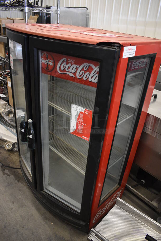 NICE! Beverage Air Model MM14GE Metal Commercial 2 Door Reach In Cooler Merchandiser w/ Poly Coated Racks. 115 Volts, 1 Phase. 36x26x57. Tested and Working! - Image 6 of 6