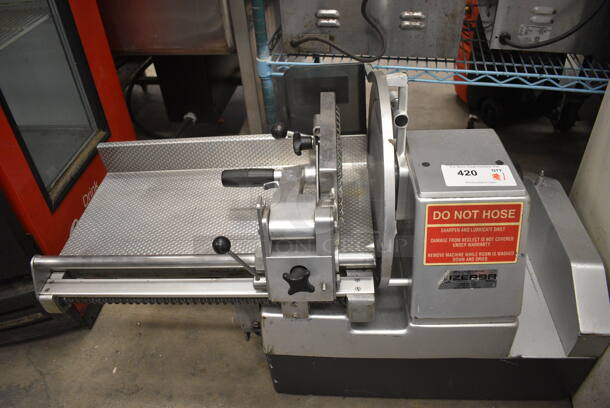 GORGEOUS! Bizerba Model A 406 FB US Stainless Steel Commercial Countertop Meat Slicer Stacker. 120 Volts, 1 Phase. 37x24x23. Tested and Powers On But Parts Do Not Move - Image 2 of 7