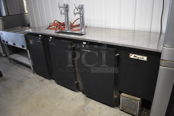 SWEET! Migali Model DD904 Stainless Steel Commercial Direct Draw Kegerator w/ 2 Beer Towers. 115 Volts, 1 Phase. 90.5x27x54. Tested and Working! - Image 2 of 10