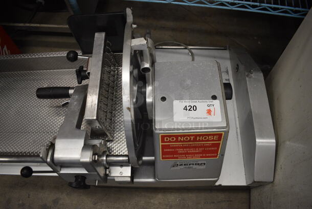 GORGEOUS! Bizerba Model A 406 FB US Stainless Steel Commercial Countertop Meat Slicer Stacker. 120 Volts, 1 Phase. 37x24x23. Tested and Powers On But Parts Do Not Move - Image 5 of 7