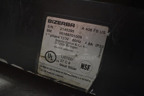 GORGEOUS! Bizerba Model A 406 FB US Stainless Steel Commercial Countertop Meat Slicer Stacker. 120 Volts, 1 Phase. 37x24x23. Tested and Powers On But Parts Do Not Move - Image 7 of 7