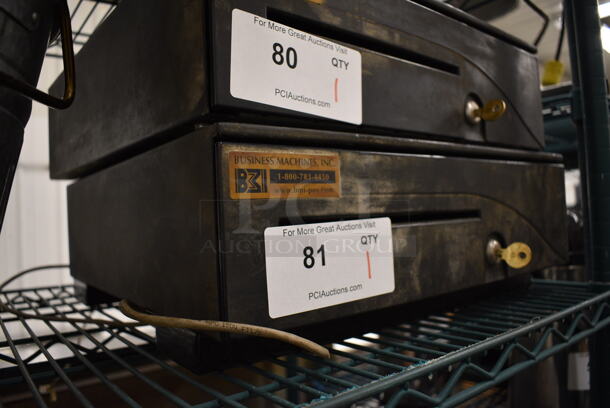 Black Metal Cash Drawer w/ Key. 16x17x5 - Image 2 of 3