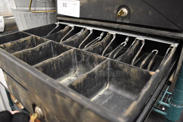 Black Metal Cash Drawer w/ Key. 16x17x5 - Image 3 of 3