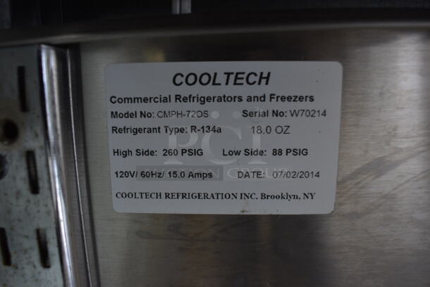 NICE! Cooltech Model CMPH-72OS Stainless Steel Commercial Floor Style Open Grab N Go Merchandiser. 120 Volts, 1 Phase. 72x23x47. Tested and Working! - Image 4 of 5