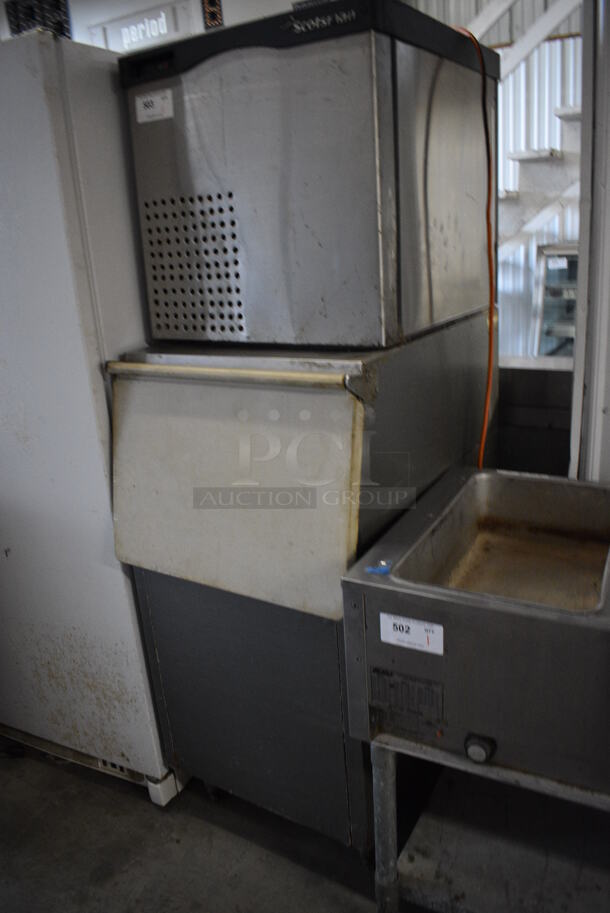 SWEET! Manitowoc Model C052SA-1A Stainless Steel Commercial Air Cooled Ice Machine Head on Manitowoc Metal Commercial Ice Bin. 115 Volts, 1 Phase. 22.5x33x69 - Image 2 of 7