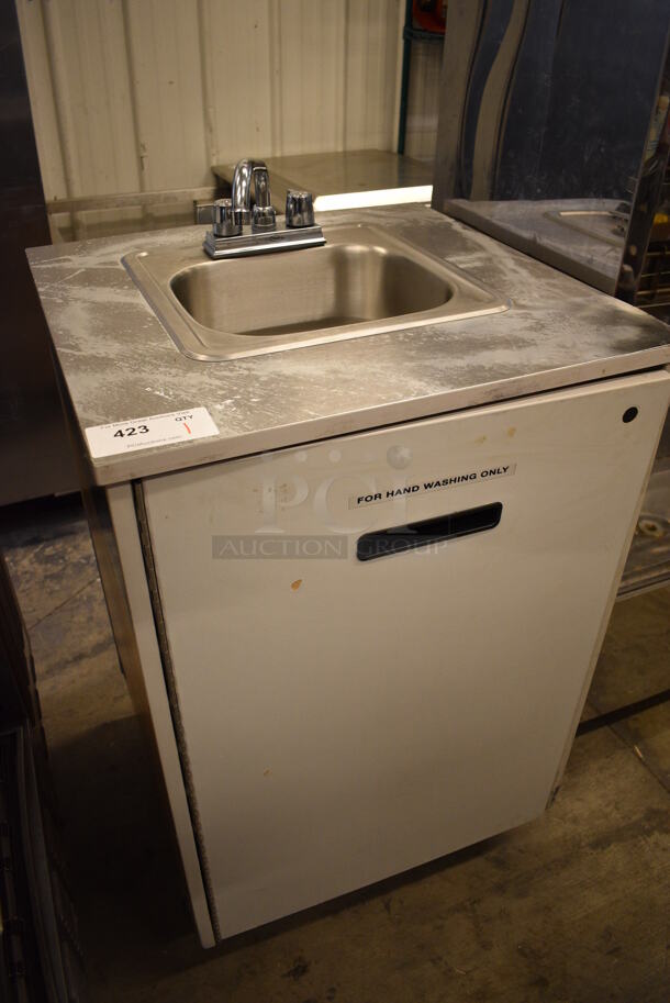 Stainless Steel Portable Sink w/ Faucet and Handles on Commercial Casters. 24x24x42 - Image 2 of 5