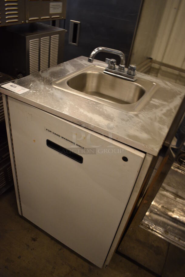 Stainless Steel Portable Sink w/ Faucet and Handles on Commercial Casters. 24x24x42 - Image 3 of 5