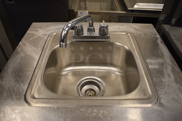 Stainless Steel Portable Sink w/ Faucet and Handles on Commercial Casters. 24x24x42 - Image 4 of 5