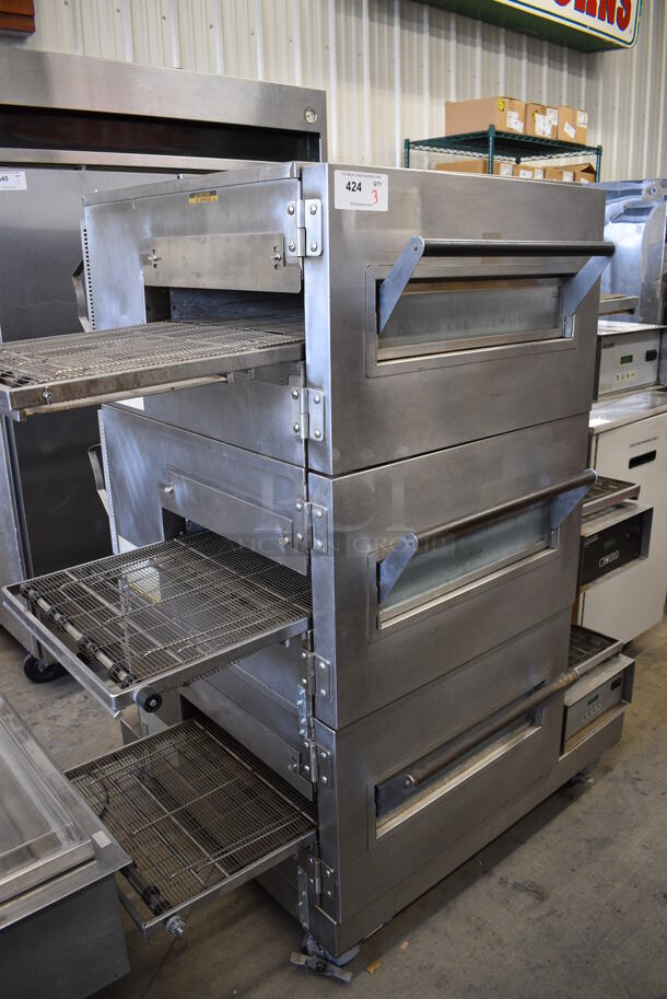 3 GORGEOUS! Lincoln Impinger Stainless Steel Commercial Electric Powered Conveyor Pizza Oven on Commercial Casters. 59x44x62. 3 Times Your Bid! - Image 2 of 8