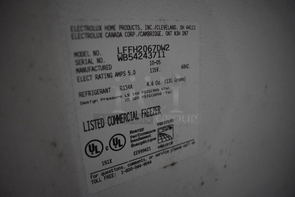 Frigidaire Model LFFH2067DW2 Single Door Upright Reach In Freezer. 115 Volts, 1 Phase. 32x30x70.5. Tested and Working! - Image 5 of 6