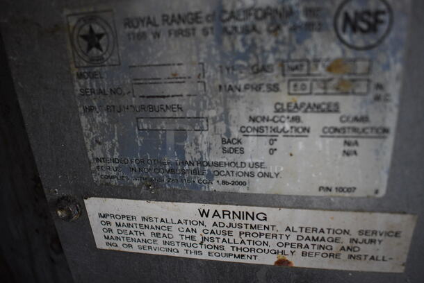 NICE! Royal Stainless Steel Commercial Countertop Natural Gas Powered Charbroiler Grill. 30x30x16 - Image 5 of 6