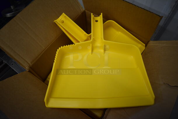 6 BRAND NEW IN BOX! Carlisle Yellow Dustpans. 10x11.5x1.5. 6 Times Your Bid!