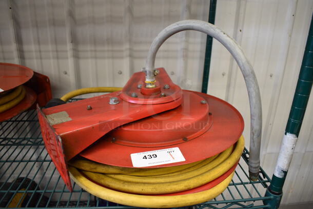 Metal Commercial Hose on Wheel. 19x7x20