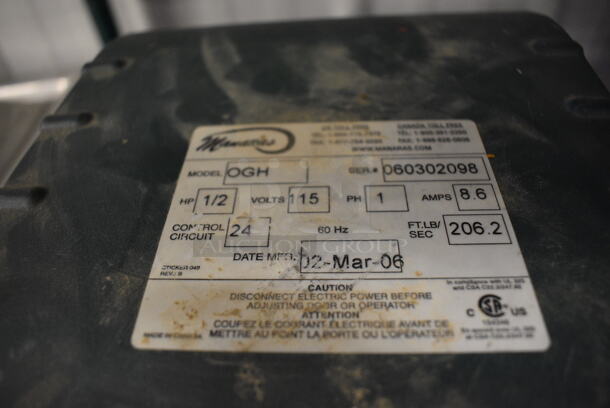 2006 Manaras Model OGH Metal Commercial Garage Door Opener. 115 Volts, 1 Phase. 14x23x14 - Image 3 of 4