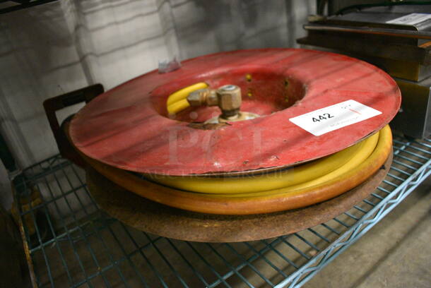 Metal Commercial Hose on Wheel. 19x7x20 - Image 2 of 3