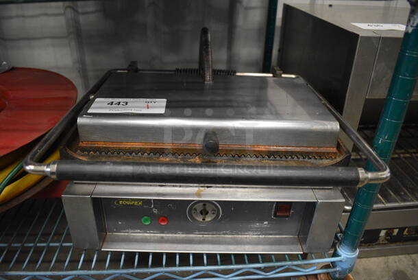 NICE! Sodir Equipex Stainless Steel Commercial Countertop Electric Powered Panini Press. 15x15x8. Tested and Does Not Power On