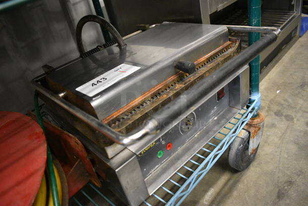 NICE! Sodir Equipex Stainless Steel Commercial Countertop Electric Powered Panini Press. 15x15x8. Tested and Does Not Power On - Image 2 of 6