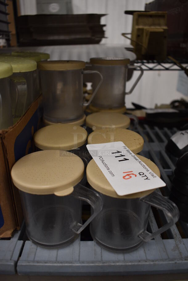16 Clear Poly Seasoning Shakers. 4.5x3x3.5. 16 Times Your Bid! - Image 1 of 2