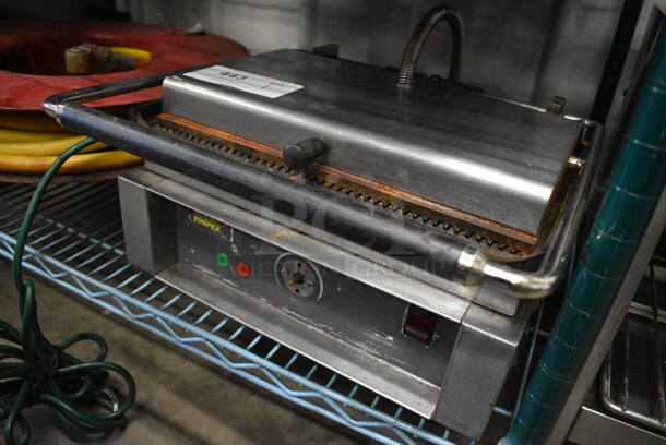 NICE! Sodir Equipex Stainless Steel Commercial Countertop Electric Powered Panini Press. 15x15x8. Tested and Does Not Power On - Image 3 of 6