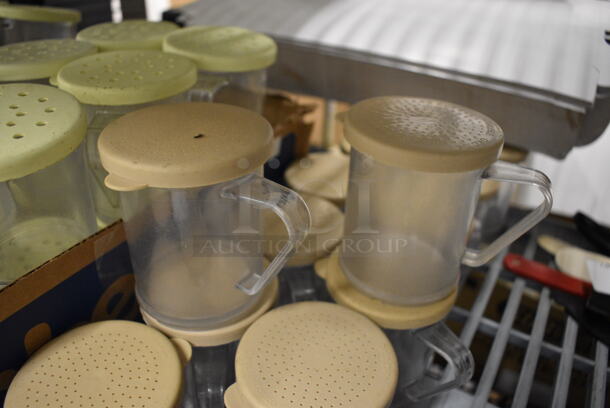 16 Clear Poly Seasoning Shakers. 4.5x3x3.5. 16 Times Your Bid! - Image 2 of 2