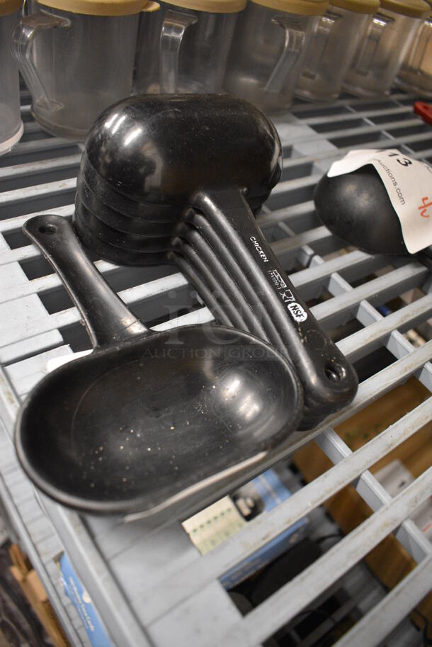 6 Black Poly Scoops. 7.5". 6 Times Your Bid! - Image 2 of 2