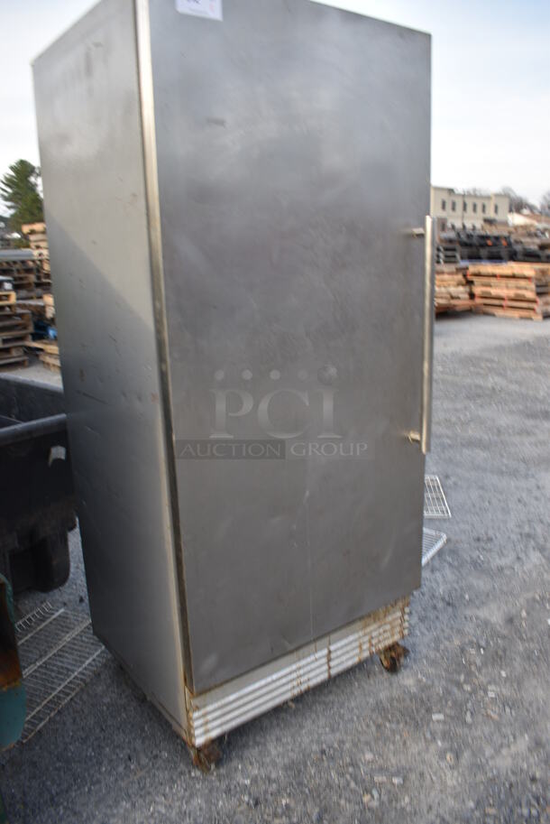 Frigidaire Model KFS221LHY1 Stainless Steel Commercial Single Door Reach In Freezer on Commercial Casters. 115 Volts, 1 Phase. 32x30x75. Tested and Does Not Power On - Image 3 of 6