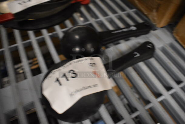 4 Various Black Poly Scoops. 7.5". 4 Times Your Bid! - Image 2 of 2