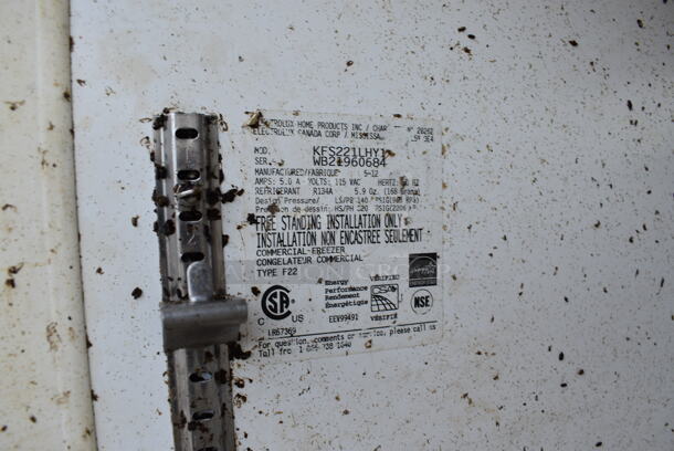 Frigidaire Model KFS221LHY1 Stainless Steel Commercial Single Door Reach In Freezer on Commercial Casters. 115 Volts, 1 Phase. 32x30x75. Tested and Does Not Power On - Image 5 of 6
