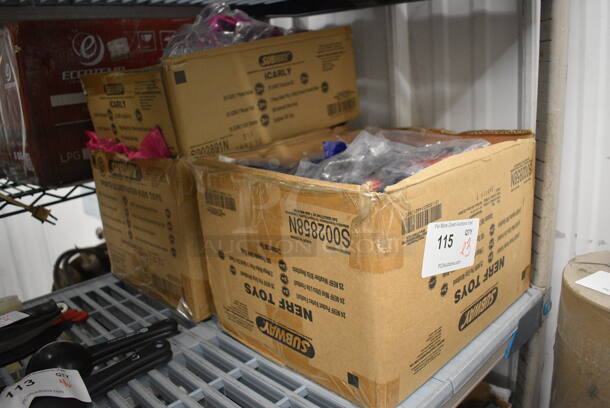 ALL ONE MONEY! Lot of 3 Boxes of Various Toys for Kid's Meals; Nerf Toys, iCarly, Sports Illustrated. - Image 2 of 5